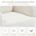 thumbnail image 2 of Modern Velvet Accent Chair - Beige Upholstered Armchair with Metal Legs, 2 of 10