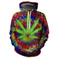 thumbnail image 3 of Sudadera con capucha con estampado 3D de hojas de malezas para hombre, sudadera informal de manga larga con patrón de plantas coloridas, sudadera holgada unisex, jersey de calle, 3 of 5