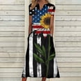thumbnail image 1 of Robes pour Femmes 2024 Été Oversize Ample Décontracté Col en V Jour de l'Indépendance Imprimé Manches Courtes Robes 50 % de Réduction Liquidation!, 1 of 5