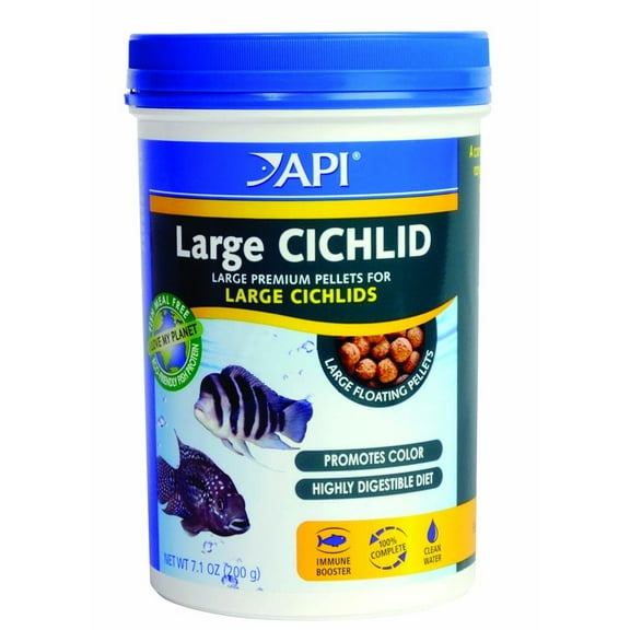 API Cichlid Large Pellets, Large Floating Pellets Fish Food, 7.1 oz