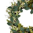 thumbnail image 3 of Northlight Berries and Leaves Twig Artificial Wreath, Green 24-Inch, 3 of 5