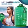 thumbnail image 6 of AQUAFIT - Water Bottle with Straw - Motivational Water Bottle, Big Water Bottle with Time Marker - 1 Gallon, Green, 6 of 8