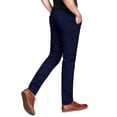 thumbnail image 2 of Pantalones Casuales Ajustados y Cónicos con Frente Plano para Hombre Azul Oscuro, 2 of 6
