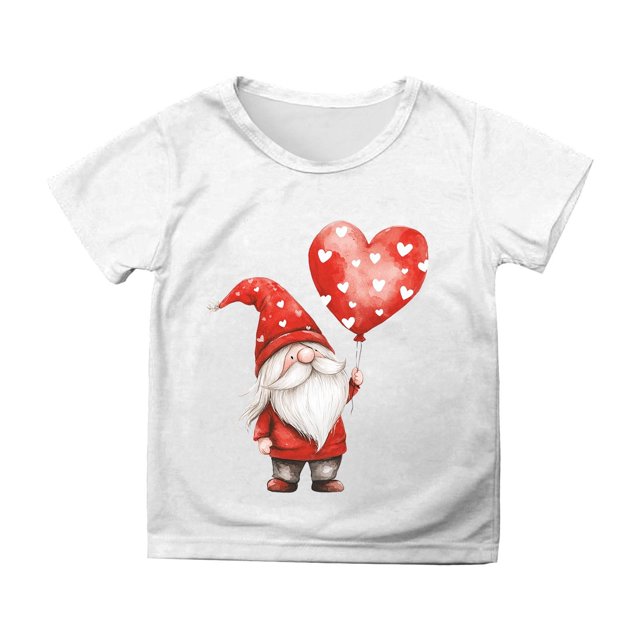 WEIYLL T-Shirts Filles Manches Courtes Imprimé Dessin Animé Col Rond Décontracté Blanc Hauts Enfants 8-9 Ans