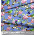 thumbnail image 3 of Soimoi polyester Crepe Fabric Leaves,Floral & Hummingbird Bird Print Fabric by Yard 52 Inch Wide, 3 of 3