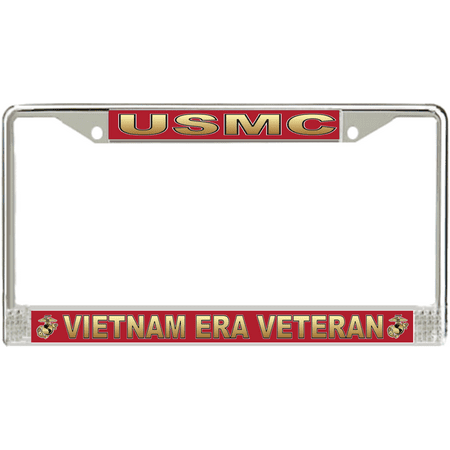 U.S. Marine Corps Vietnam Veteran License Plate Frame - Made In USA, Chrome Finish