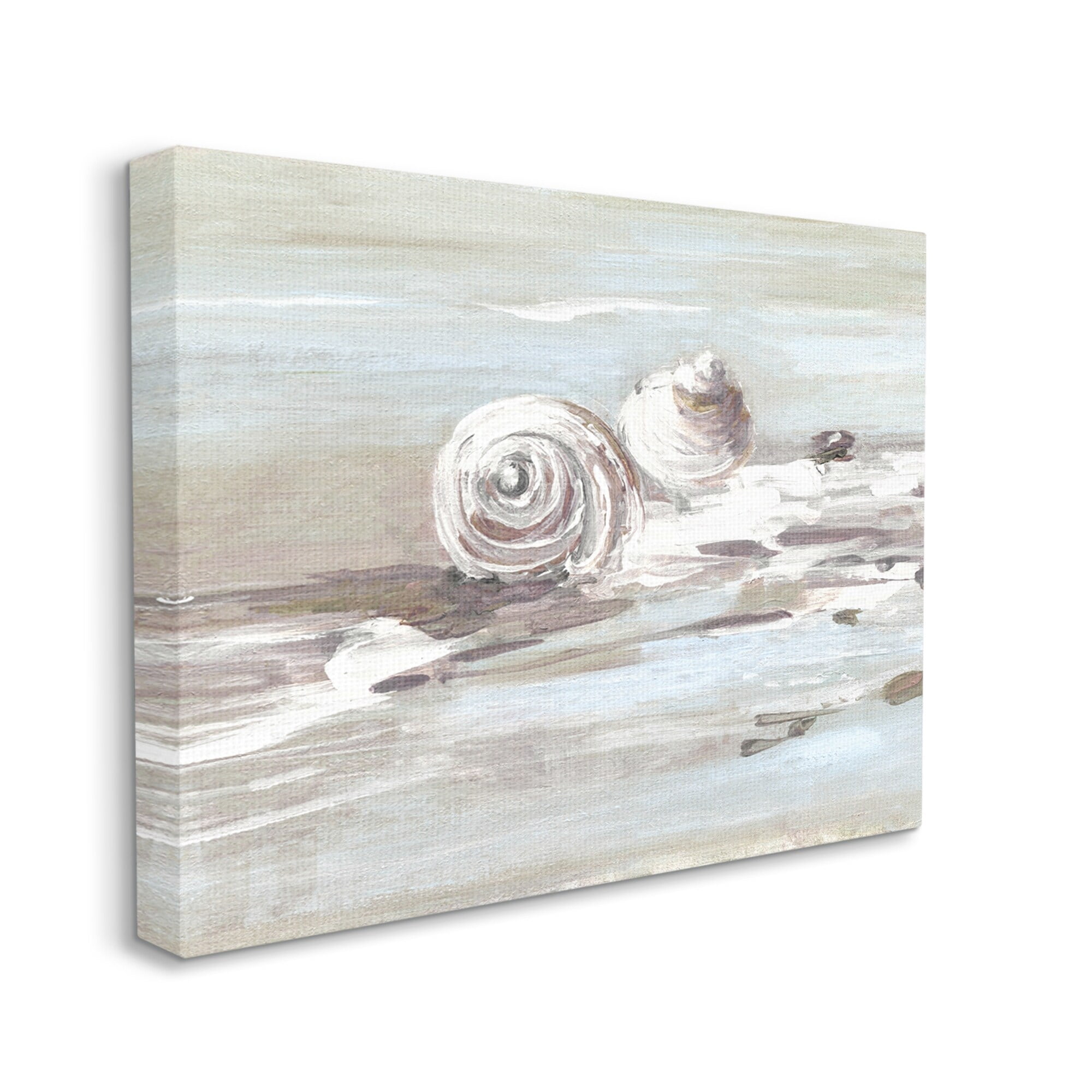 Stupell Industries Still Beach Seashells Brushed Bubbly Shallow Water Waves,48 x 36, Design by Sally Swatland