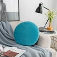 thumbnail image 4 of Round Pillow Covers, Velvet Throw Pillow Sham Case, 17.7" Diameter Circle Circular Decorative Soft Warm Pillowcase, Removable Slipcover Cushion for Home Floor Decoration, 4 of 4