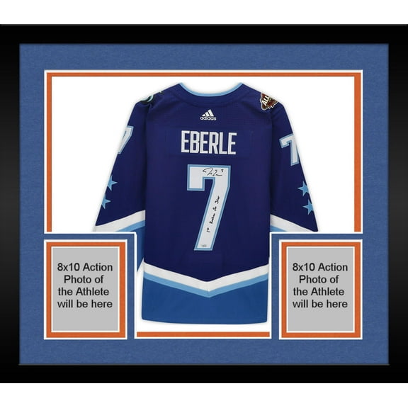 Framed Jordan Eberle Autographed 2022 NHL All-Star Game Blue Adidas Authentic Jersey with "1st Kraken All-Star" Inscription - Fanatics Authentic Certified