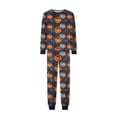 thumbnail image 4 of HTHLVMD Spiderweb Pumpkin Pajamas, Family Matching Sleepwear, Halloween Dark Blue Spider Web Pumpkin Ghost Family Matching Pajamas, Long Sleeve Crew Neck 2 Piece Home Sleep Set, M, 4 of 6