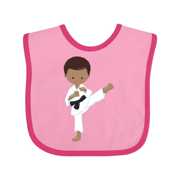 Inktastic African American Boy, Karate Boy, Black Belt, Kata Boys Baby Bib