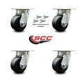 thumbnail image 2 of 4 Inch Kingpinless Polyolefin Wheel Swivel Caster Set with Swivel Lock SCC, 2 of 2