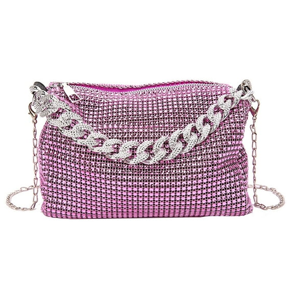Sorrowso Fashion Glitter for Rhinestone Evening Bag Crossbody Bag Underarm Shoulder Bag Handbag for Women Girl Valentine's Day