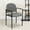 Gray Fabric, variant on Emma + Oliver Comfort Black Vinyl Stackable Steel Side Reception Chair with Arms
