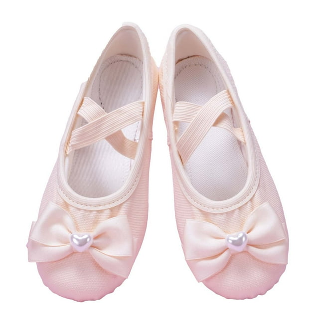 Bow Bow Bow Girls' Soft Soled Sequined Dance Shoes Elastic Strap Shaped Shoes for Practice