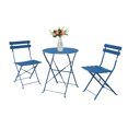 thumbnail image 6 of Patio Bistro Set, Premium Steel Foldable Patio Furniture Sets, Patio Table and Chairs for Bistro, Balcony, Coffee Shop, Peacock Blue, 6 of 6