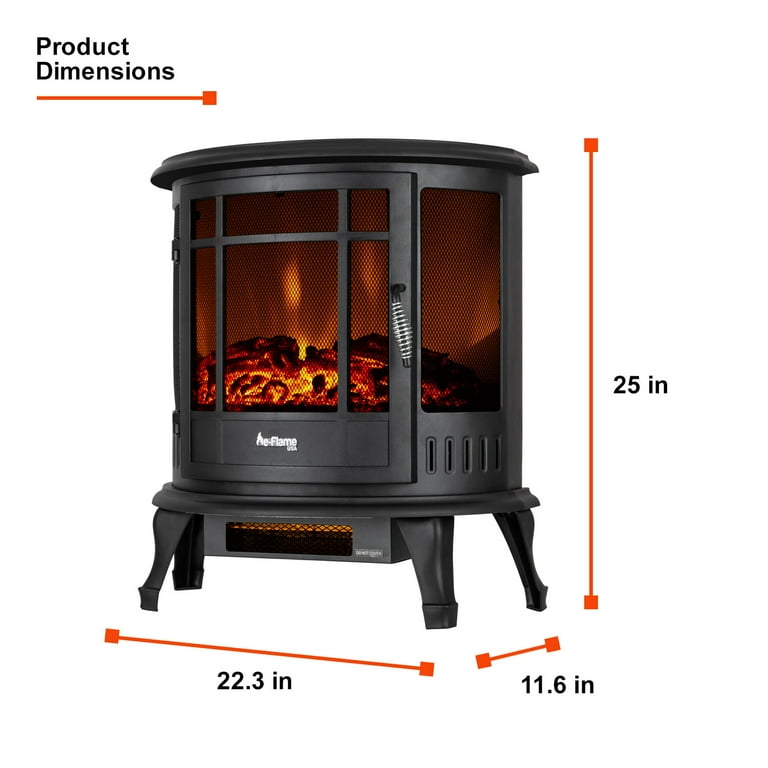 E-Flame USA Regal Free Standing Electric Fireplace Stove - Black -  Walmart.com