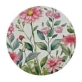 thumbnail image 4 of WYYP Floral Design Butterfly Pink Flower Round Table Cloth 100% Polyester Table Cover White, 4 of 8