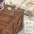 thumbnail image 5 of 31.5" Lift Top Coffee Table with Built-in Outlet & Storage, Square Farmhouse Brown Center Table for Living Room & Small Spaces, 5 of 7