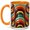 Orange, variant on Retro Rainbow Coffee Mug, Floral Arch Mug, Ceramic Cup