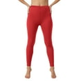 thumbnail image 2 of vigerkar Women's High Waist Leggings Soft 1” Waistband Solid color Yoga Pants - Regular Red, 4XL, 2 of 9