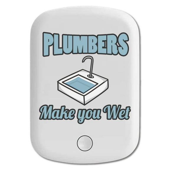 DistinctInk Magnetic Battery Pack, 5000 mAh Wireless Portable Charger with USB-C Cable, Compatible with MagSafe iPhone 14 / 13 / 12 Series - Plumbers Make You Wet