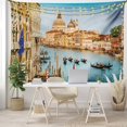 thumbnail image 4 of Tapiz, Góndolas en el Canal Grande Atardecer en la ciudad de Venecia Impresión de imagen de vista romántica, colgante de pared para decoración de dormitorio, sala de estar, dormitorio, 95x73 CM, 4 of 5