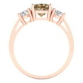 thumbnail image 4 of Clara Pucci 14K Rose Gold 1.5ct Champagne Three-Stone Ring for Women, 4 of 8