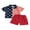 Red, variant on Wassery Independence Day Toddler Boys Clothes Set 18M 24M 2T 3T 4T 5T 6T Little Boy 4th of July Outfits Stripe Stars Print Turn-Down Collar Short Sleeve Shirts Red Shorts 2Pcs Set