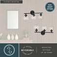 thumbnail image 5 of Lander 3 Light Matte Black Bathroom Vanity Wall Fixture with Clear Glass Globes, 5 of 13