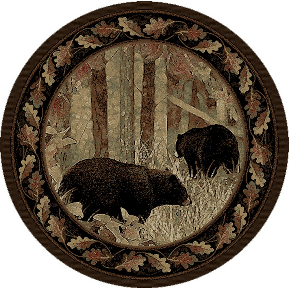 Dean Smokey Mountains Bear Lodge Cabin Bear Carpet Area Rug Size 7'10