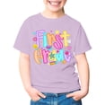 thumbnail image 3 of First Grade Girls T Shirts Letter Print Short Sleeve Back to School Shirt Crewneck Kids Clothes 3-14 Years, 3 of 7