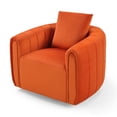 thumbnail image 6 of Ebello Swivel Accent Chair, Modern Velvet Living Room Chair with Pillow, Barrel Chair for Bedroom & Reading Corner (Orange,2 Pack，Fully Assembled ), 6 of 8