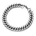 thumbnail image 3 of Casual Cuban Curb Chain Bracelet Teens Boys Titanium Steel Wrist Bangle 17x0.6cm, 3 of 8