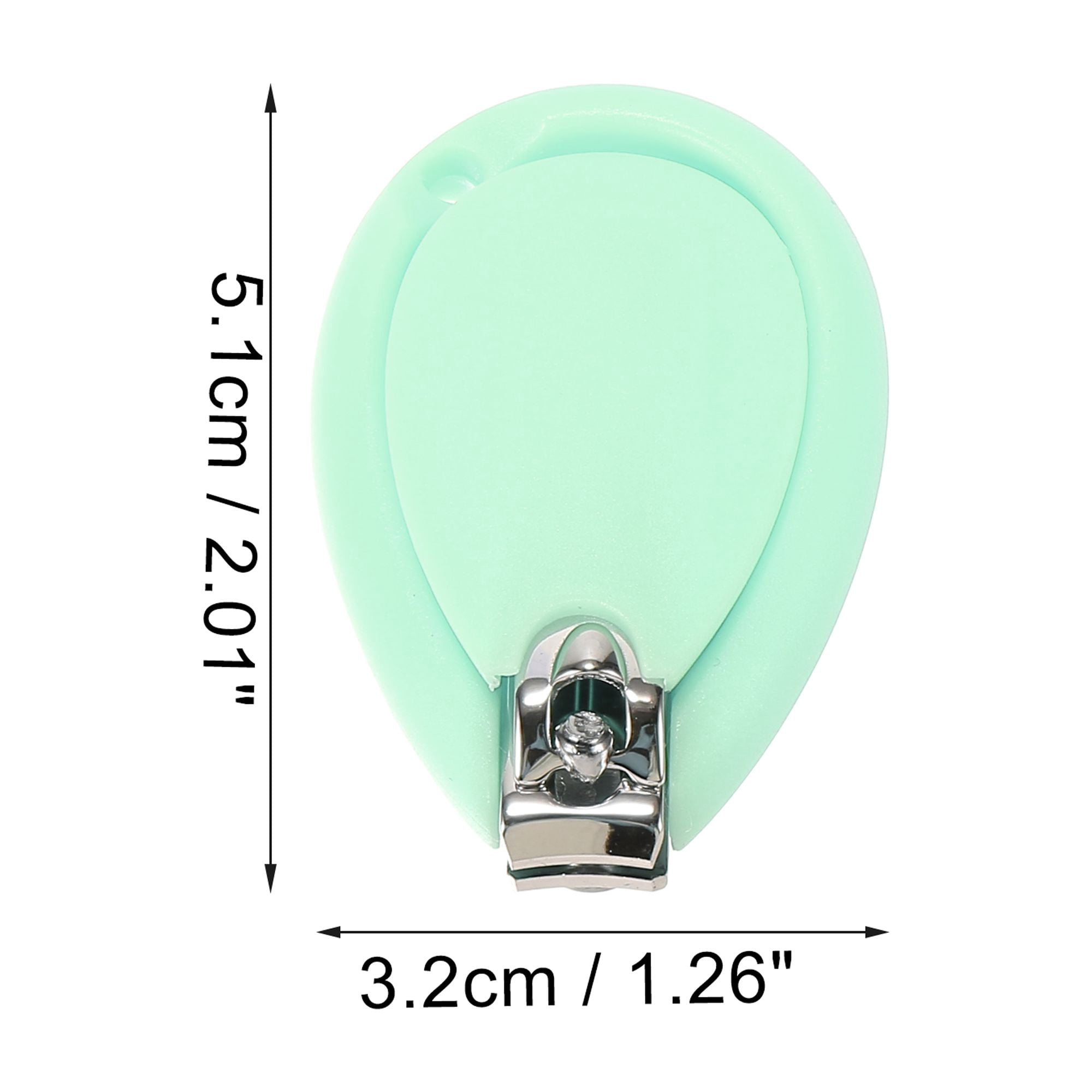 Unique Bargains Portable Round Toenail Clippers 2.01"x1.26"x0.51" 1 Pc Green