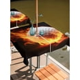 thumbnail image 2 of Square Outdoor Tablecloth with Umbrella Hole Golf Ball Outside Table Cloth Waterproof Patio Table Cover Sport Modern Glowing Burning Classic Art Zipper Tablecloths for Picnic Party Camping 60x60 Inch, 2 of 8