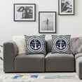 thumbnail image 3 of GOSMITH Printed on Both Sides Pillow Covers Anchor Nautical Stripe Square 2-Pack Plush Pillowcase White, 3 of 6