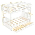 thumbnail image 4 of Aukfa Twin over Twin Bunk Bed with Two Storage Drawers, Wood Convertible Two Bed for Kids Teens - White, 4 of 8