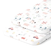 Joey and Joan Co-Sleeper Fitted Sheet for Arm's Reach, Farm Animals, 2 Count