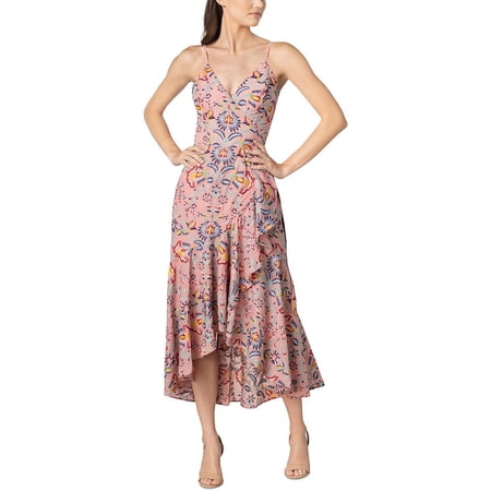 Dress The Population Womens Embroidered Midi Fit & Flare Dress