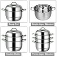 thumbnail image 6 of Costway 3 Tier 11 Inch Stainless Steel Steamer Set Cookware Pot Saucepot Double Boiler, 6 of 12