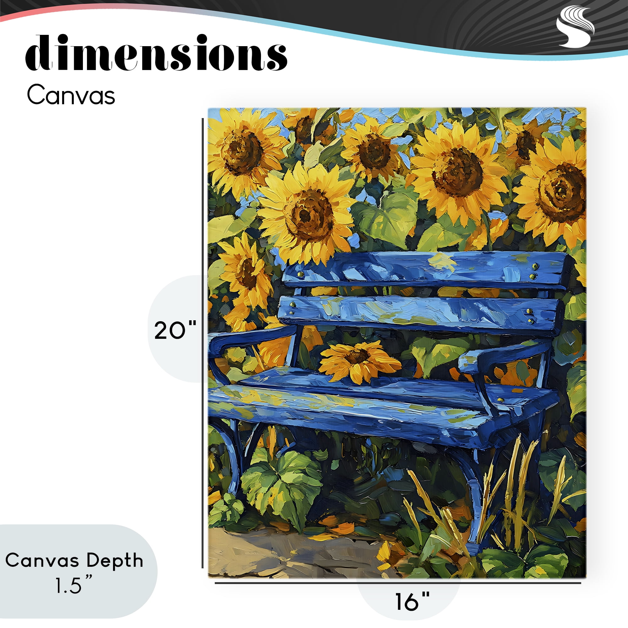 Stupell Industries Bench in Sunflower Field Canvas Wall Art, design by Creative Studio