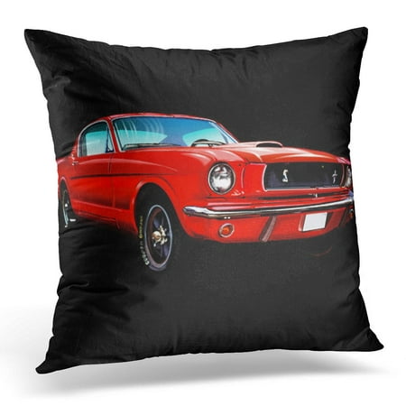 STOAG Pony Red Mustang Car Muscle Restored Sports Classic Throw Pillowcase Cushion Case Cover 16x16