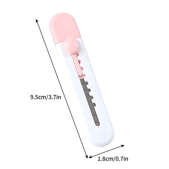 Rkxzt Plastic Paper Cutter Alloy Steel Mini Utility Knife Box Cutter with Safety Lock Compact 3.74 Inch Tools/Office|Plastic,Pink