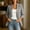 #0131-Gray, variant on Women's 3/4 Sleeve Button Down Blazer Turndown Collar Solid Color Casual Jacket with Pockets for Spring Fall