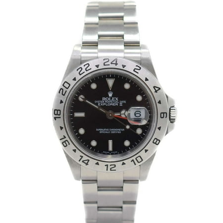 Rolex Explorer II 16570 Black Luminous dial and Stainless Steel 24 Hour Time Display Bezel (Certified