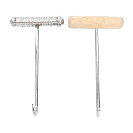 

2pcs T-shaped Handle Meat Bone Hooks Meat Shop Hooks Barbecue Meat Bone Hooks