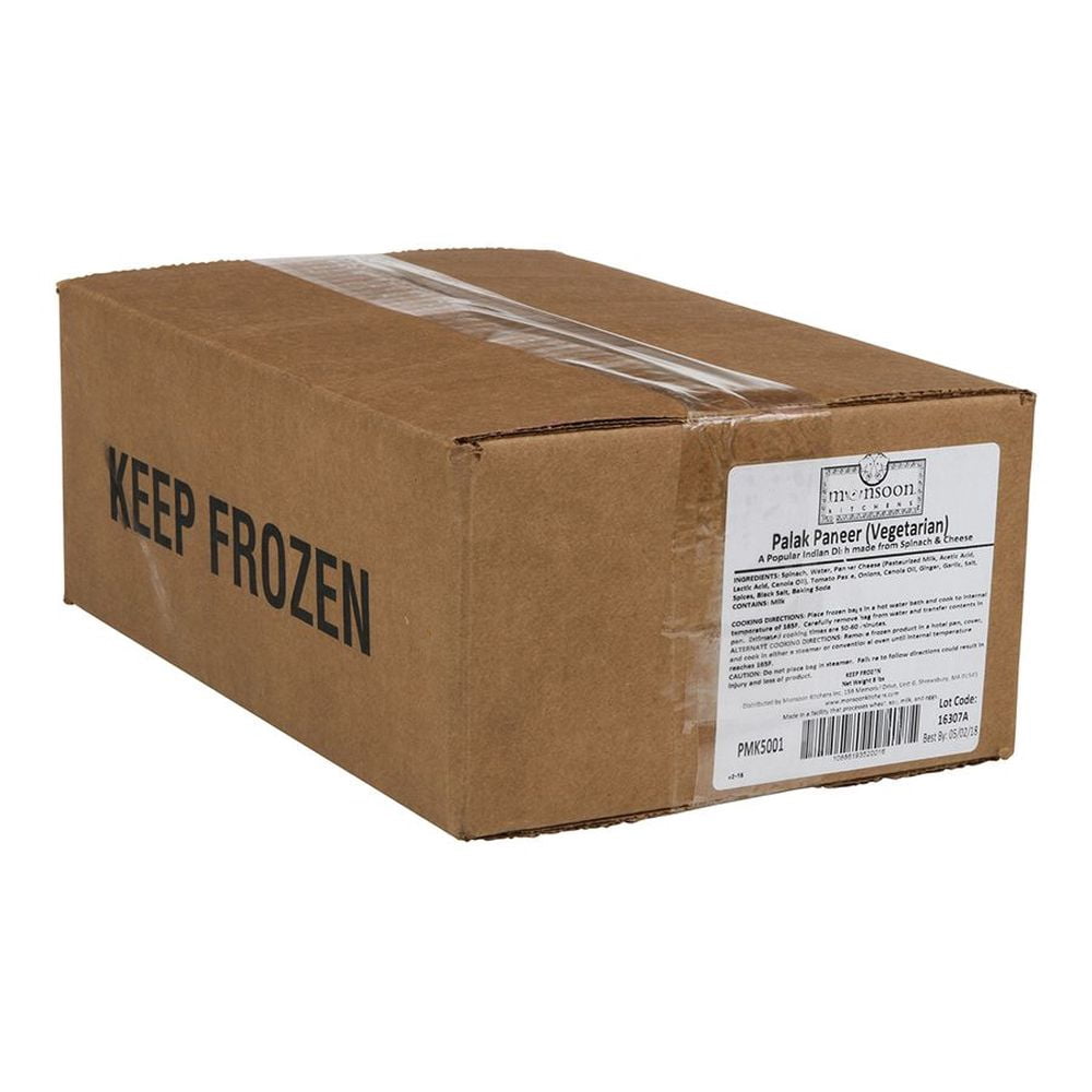 Monsoon Palak Paneer, 4 Pound -- 2 per Case.