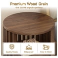 thumbnail image 3 of Round End Table, Wood Nightstand, Modern Bedside Table with Shelf, 3 Tier Small Side Table for Living Room Bedroom, Walnut - 19.7"D x 15.8"W x 15.8"H, 3 of 9