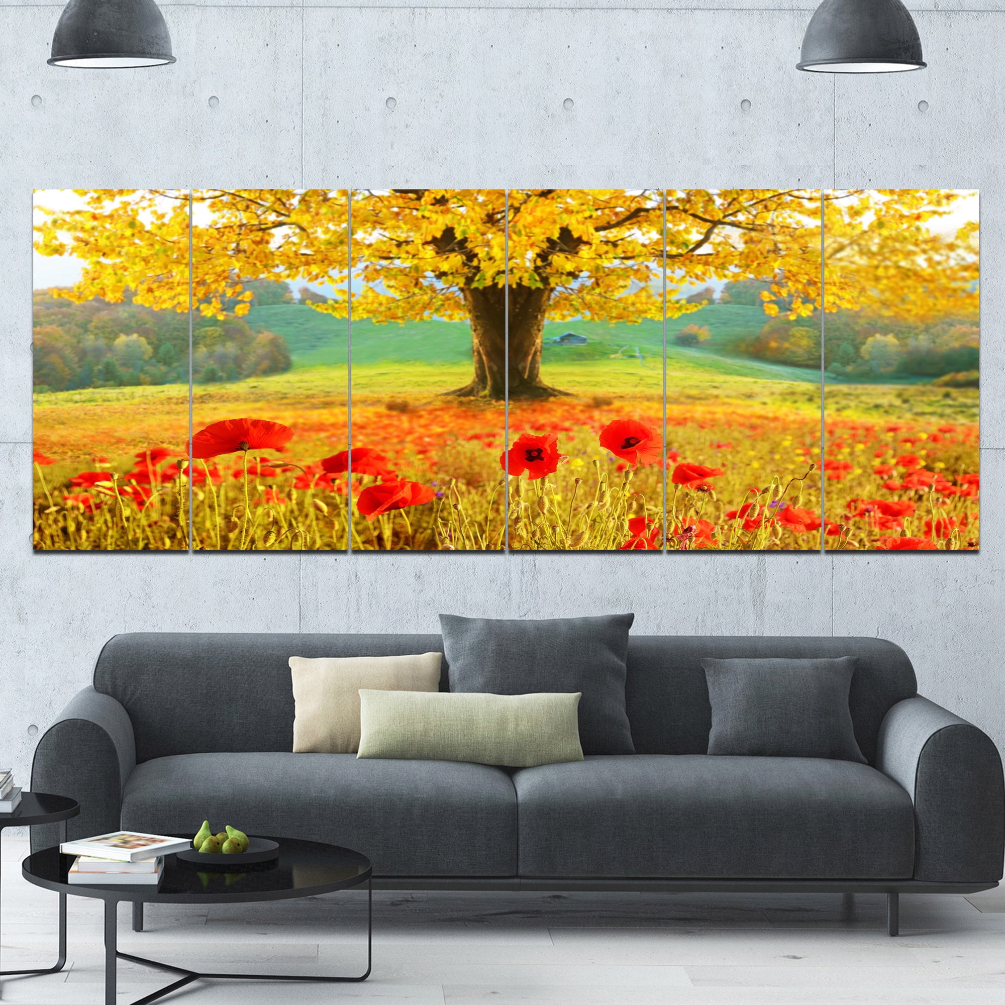Designart 'Beautiful Autumn Yellow Tree ' Floral Canvas Art Print